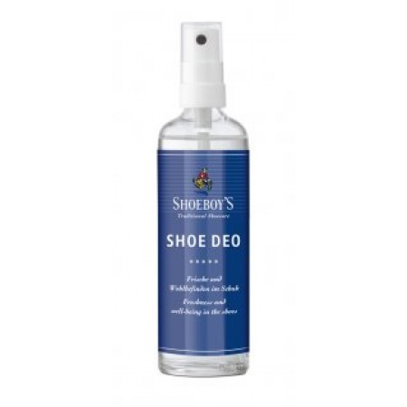 Shoeboy's Shoe Deo 100ml beschikt over een pompverstuiver voor makkelijk gebruik. Het heeft een langdurige werking en zorgt voor hygiënische frisheid in uw schoen. Hierdoor bestrijd het de oorzaak van de geur.  Het product is dermatologisch getest.